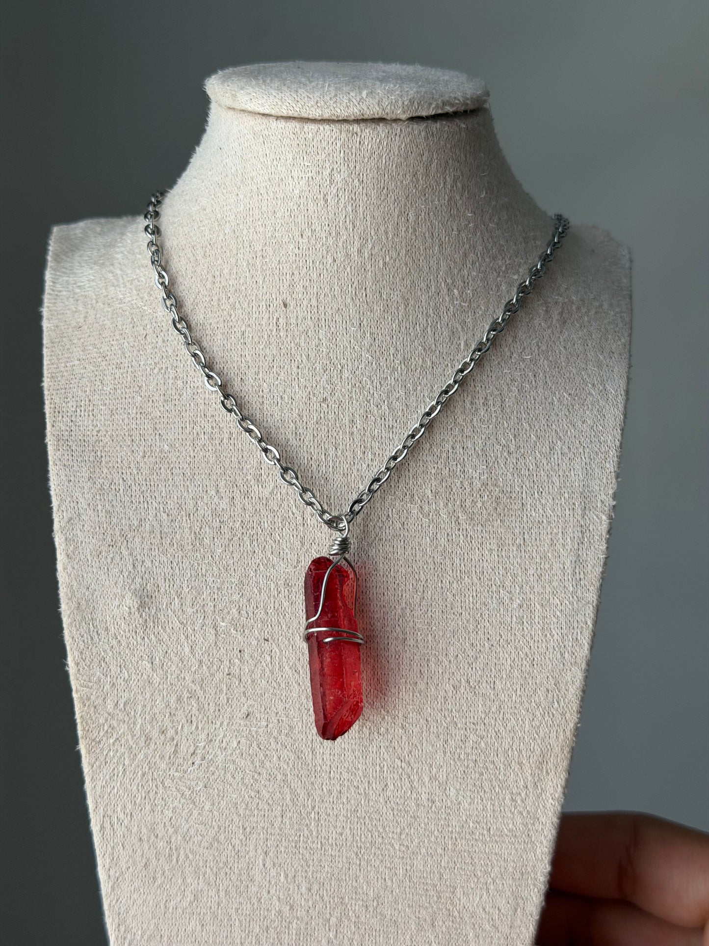 Red quartz necklace