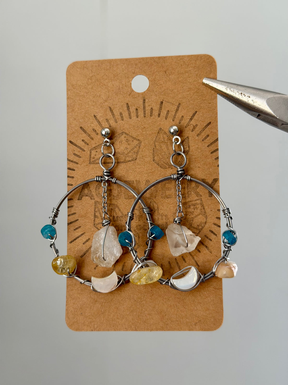 Moon hoop earrings