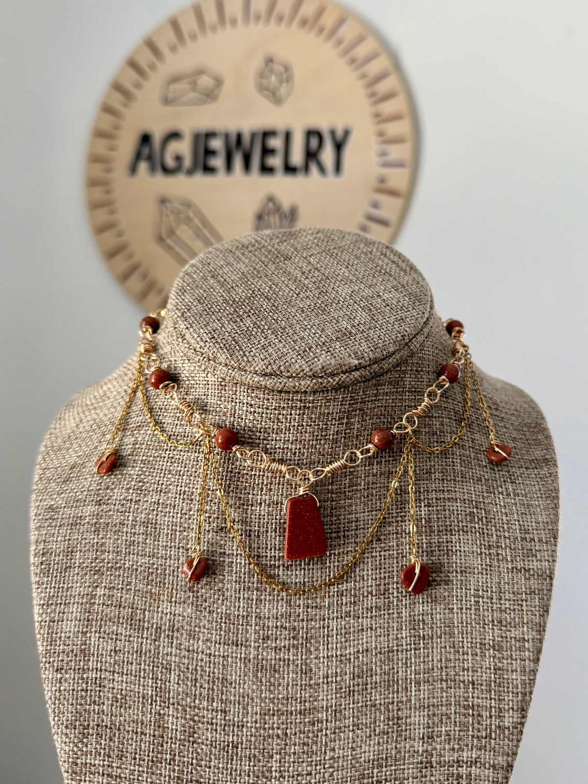 Gold stone fairy choker