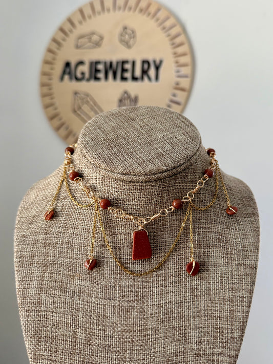 Gold stone fairy choker