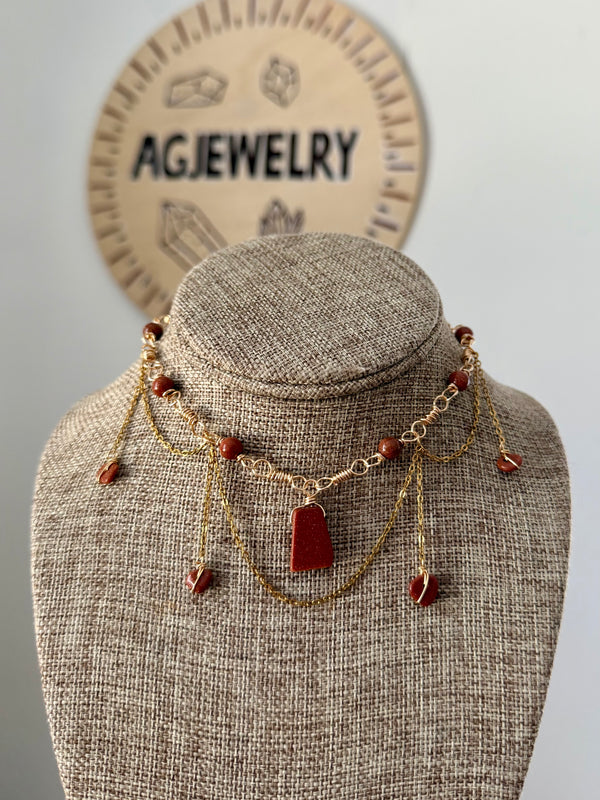 Gold stone fairy choker