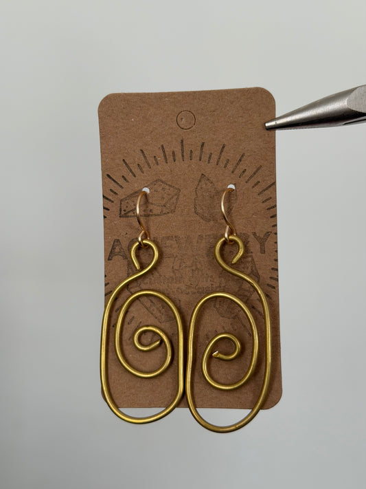 Brass abstract earrings