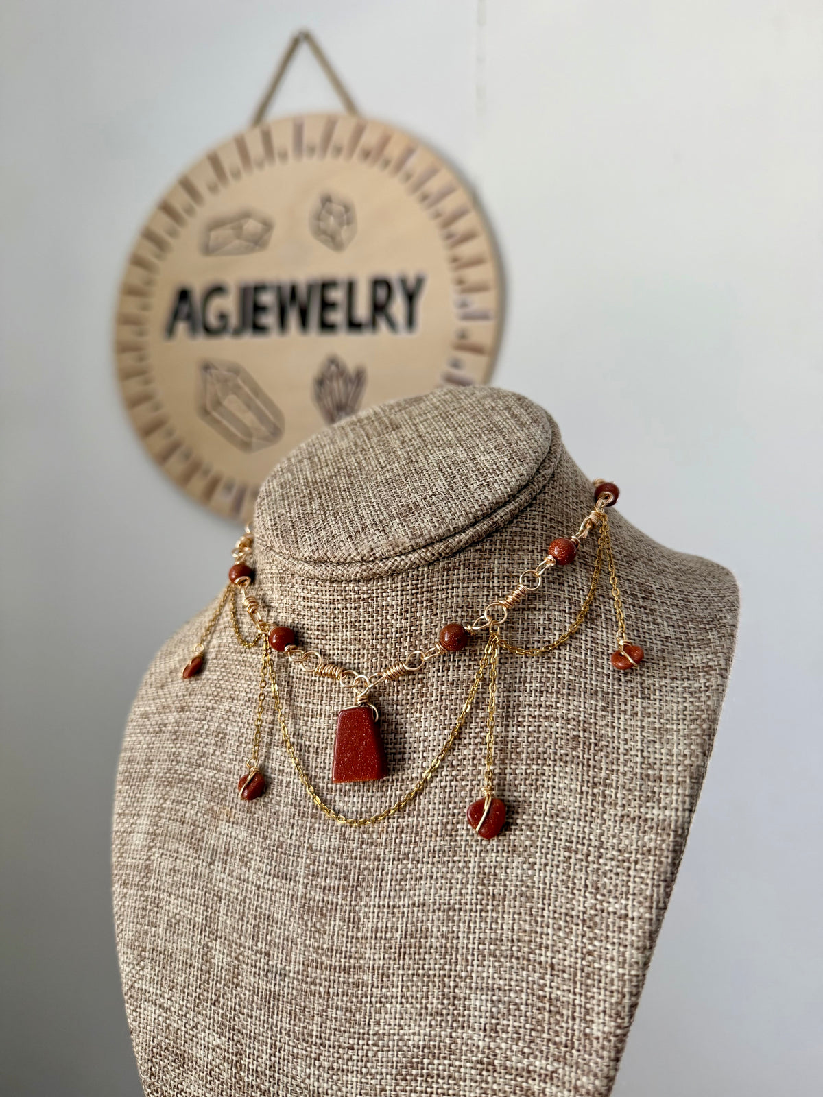 Gold stone fairy choker