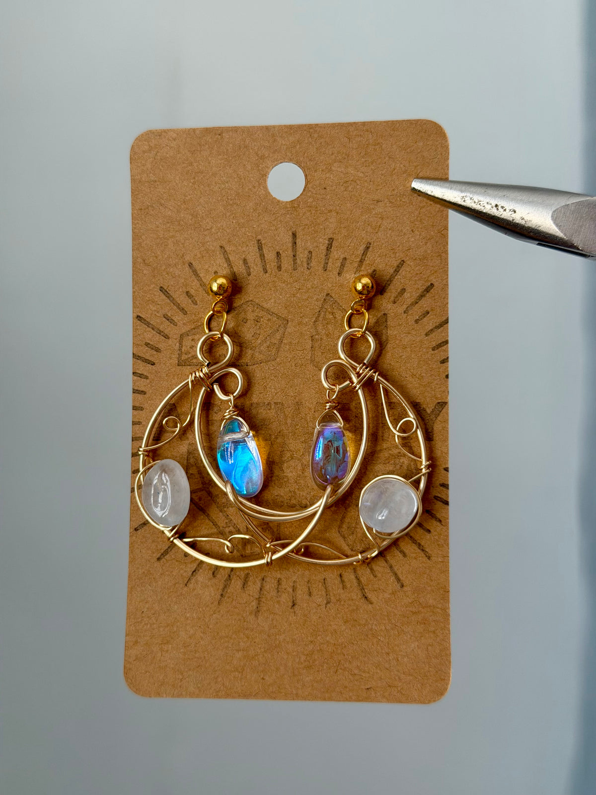 Moon stud earrings