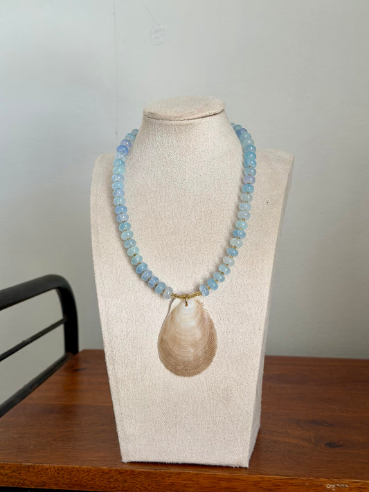 Aquamarine Shell necklace