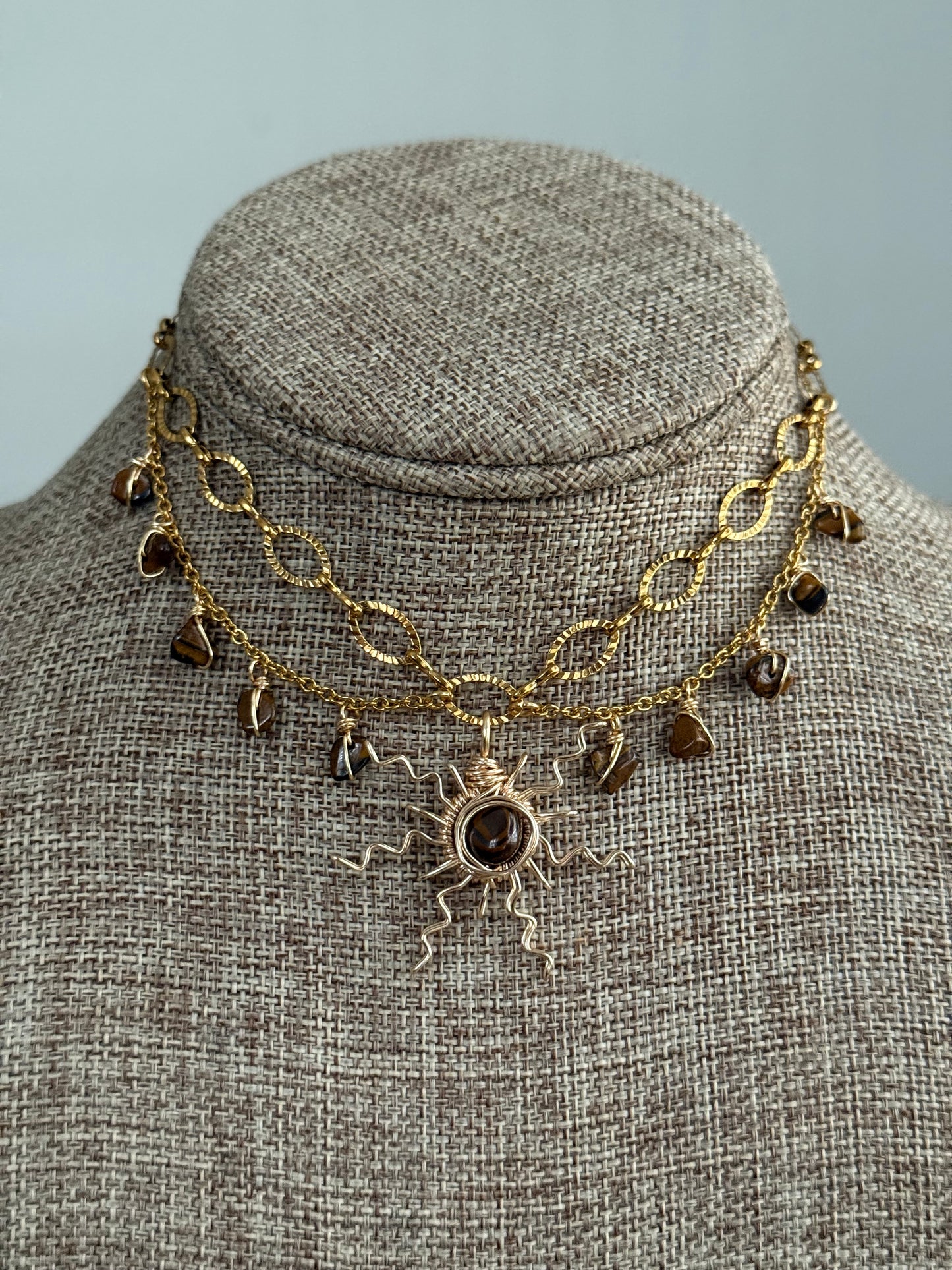 Tigers eye sun fairy choker