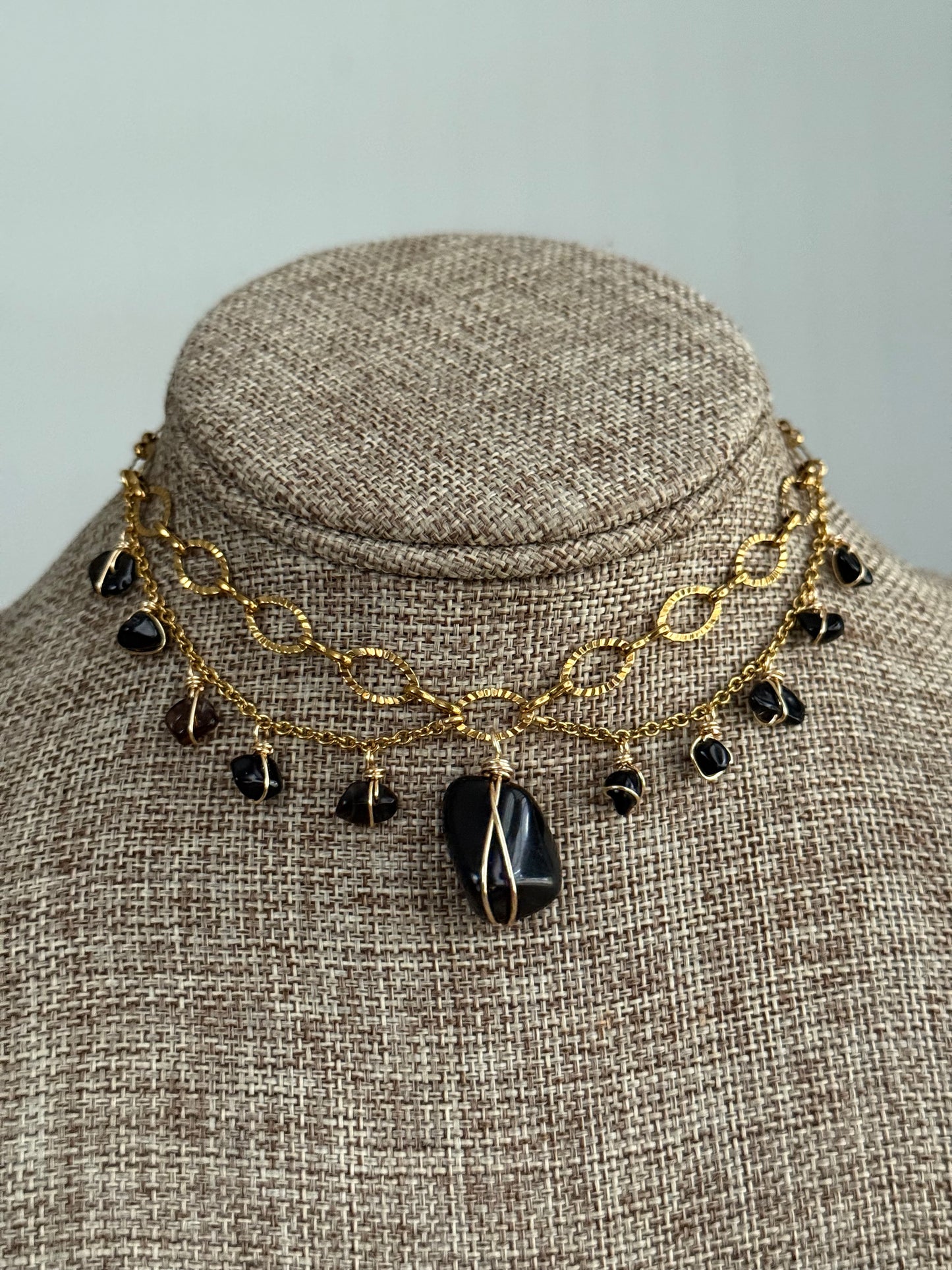 Obsidian fairy choker