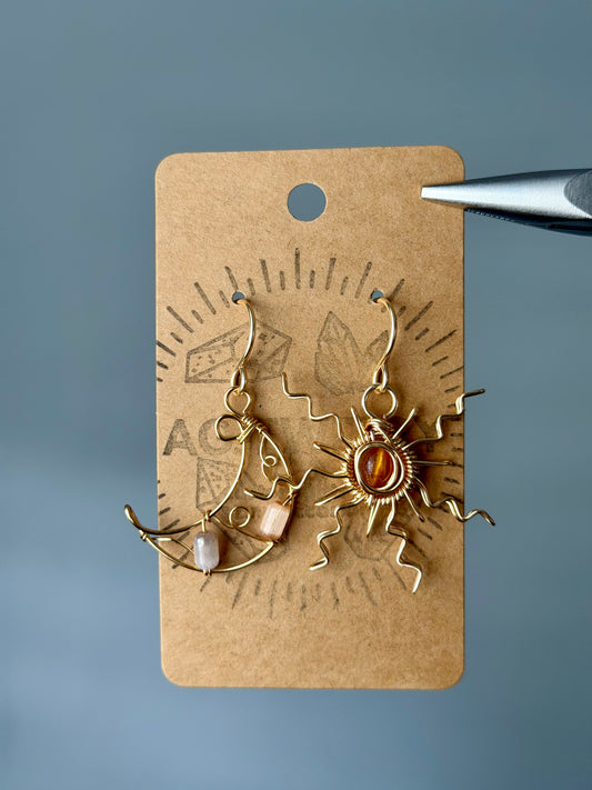 Sun moon earrings