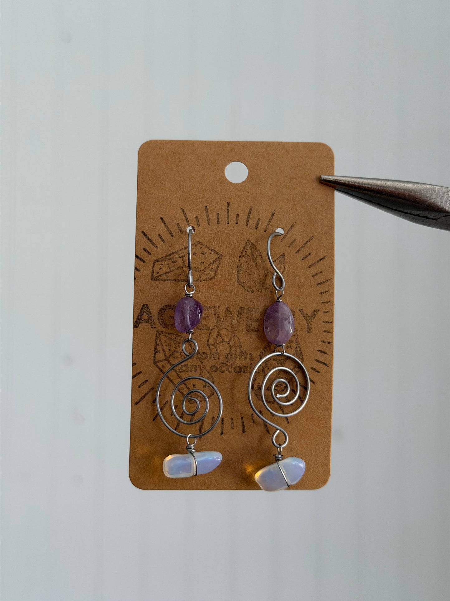 Opal swirl earrings