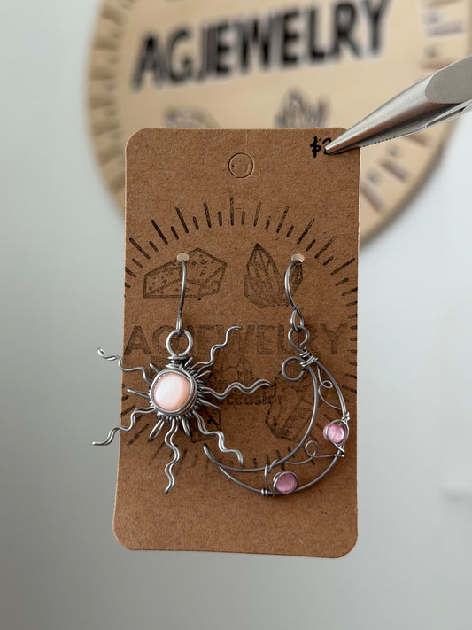 Sun moon earrings