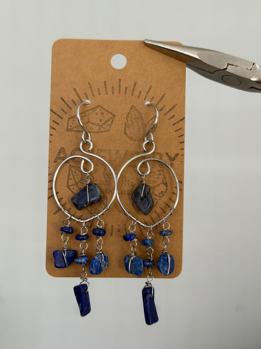 Lapis chandelier earrings
