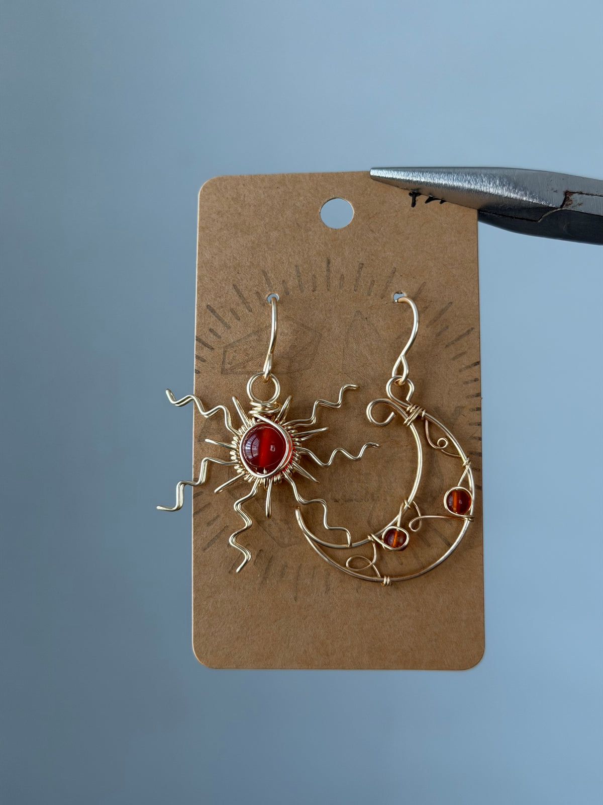 Sun moon earrings