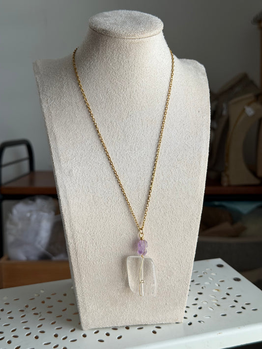 Clear quartz necklace