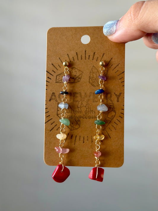 Rainbow drop earrings