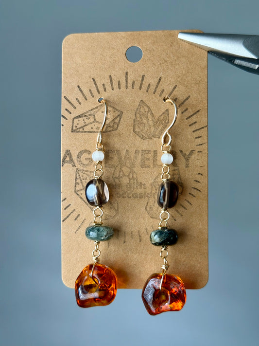 Smokey quartz drops