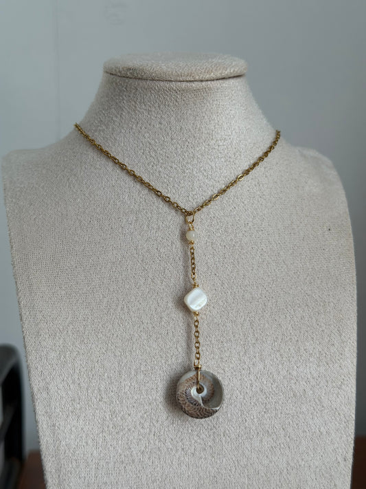Shell Y chain necklace