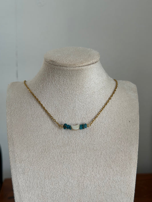 Apatite moon necklace