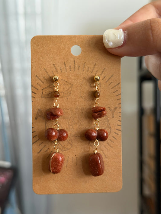 Sun stone drop studs