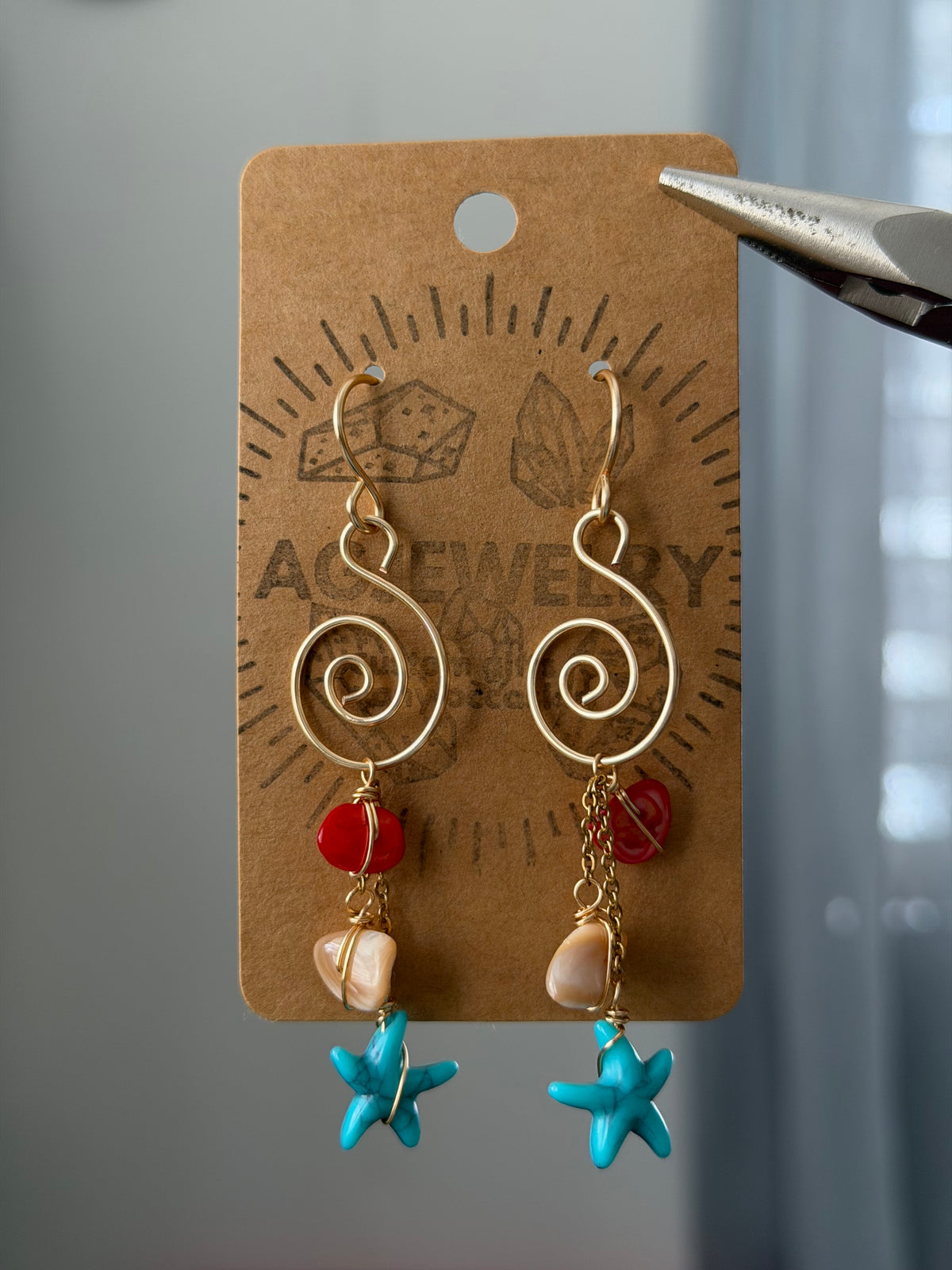 Swirl starfish earrings