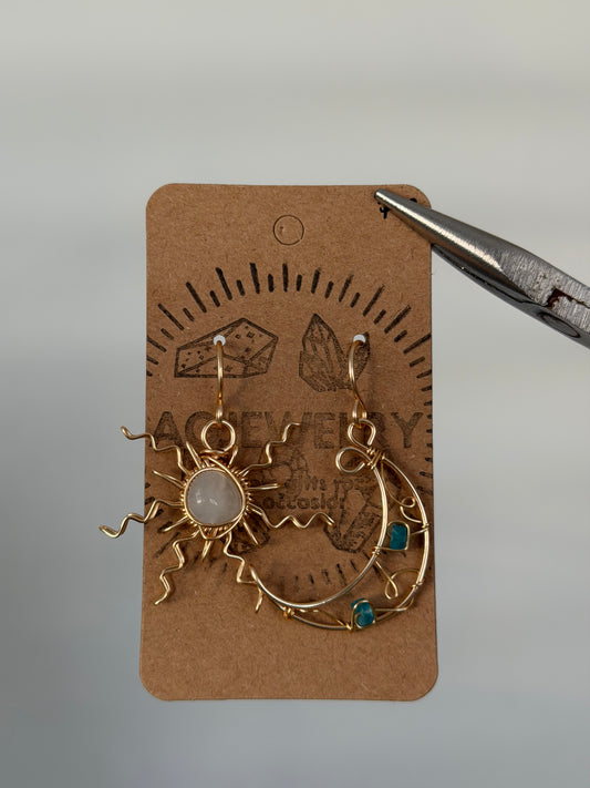 Sun and moon earrings