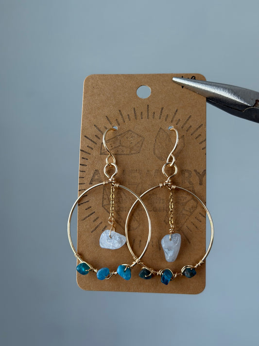 Aquamarine hoop earrings