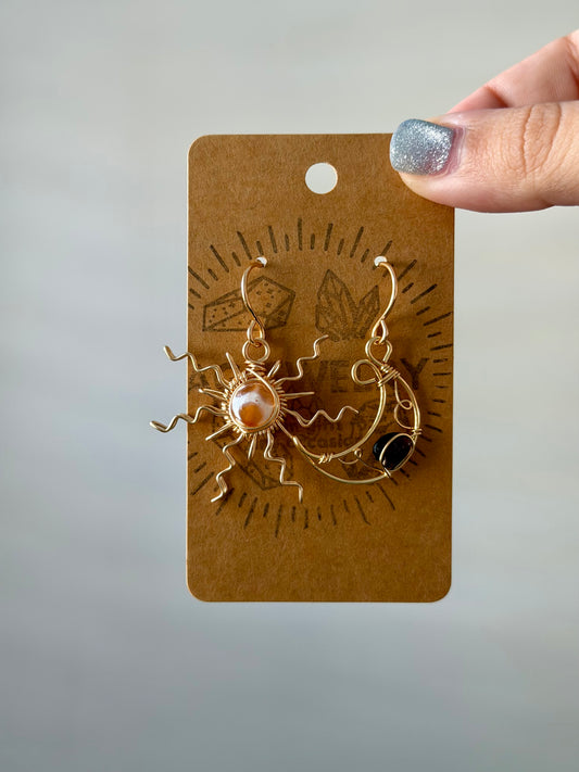 Sun moon earrings
