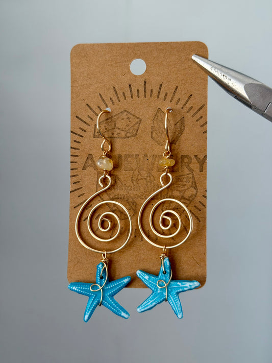 Starfish swirl earrings