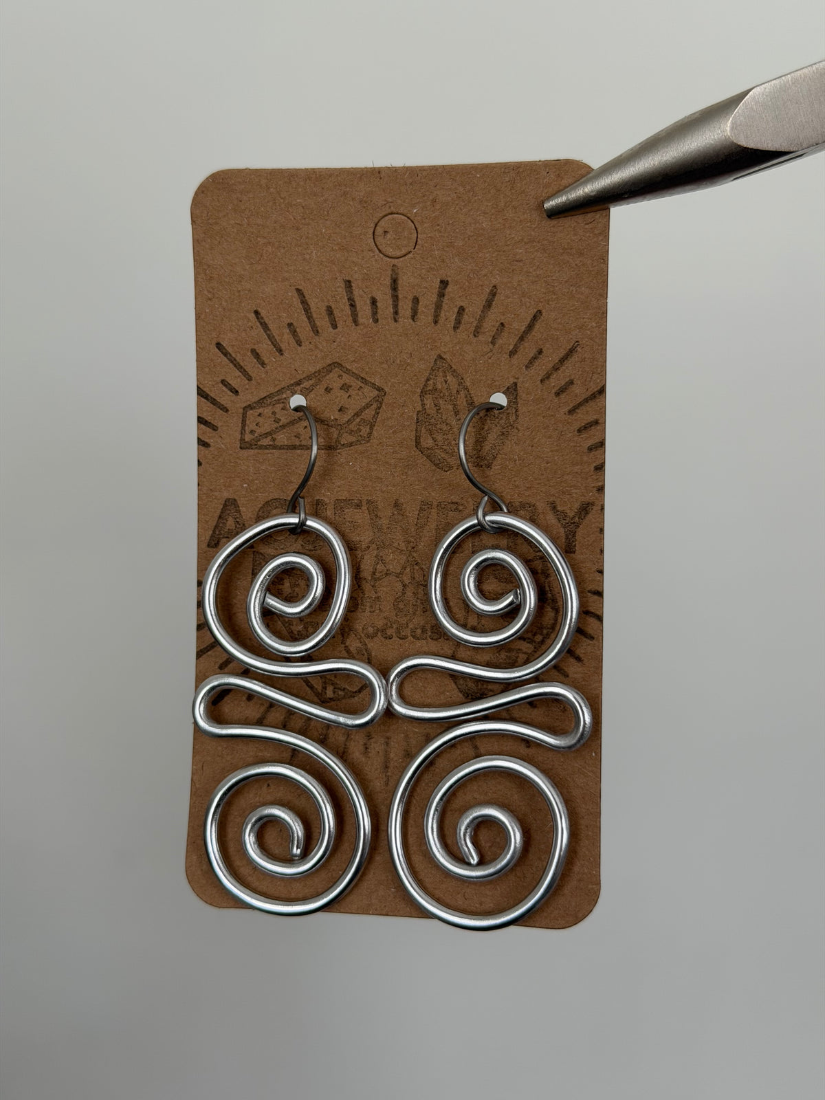 Aluminum swirl wire earrings