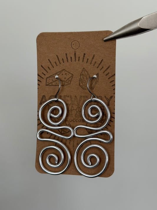 Aluminum swirl wire earrings