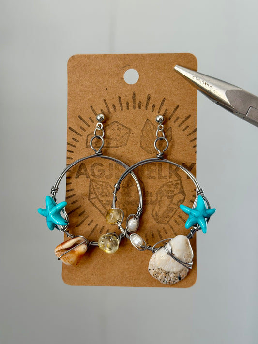 Starfish hoop earrings