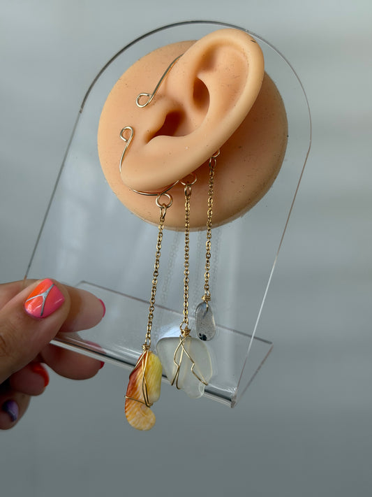 Sunrise shell med ear cuff ✨