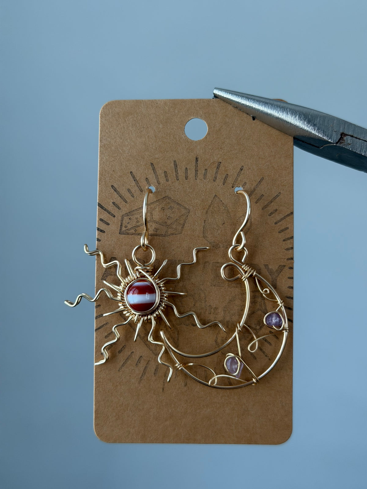 Sun moon earrings