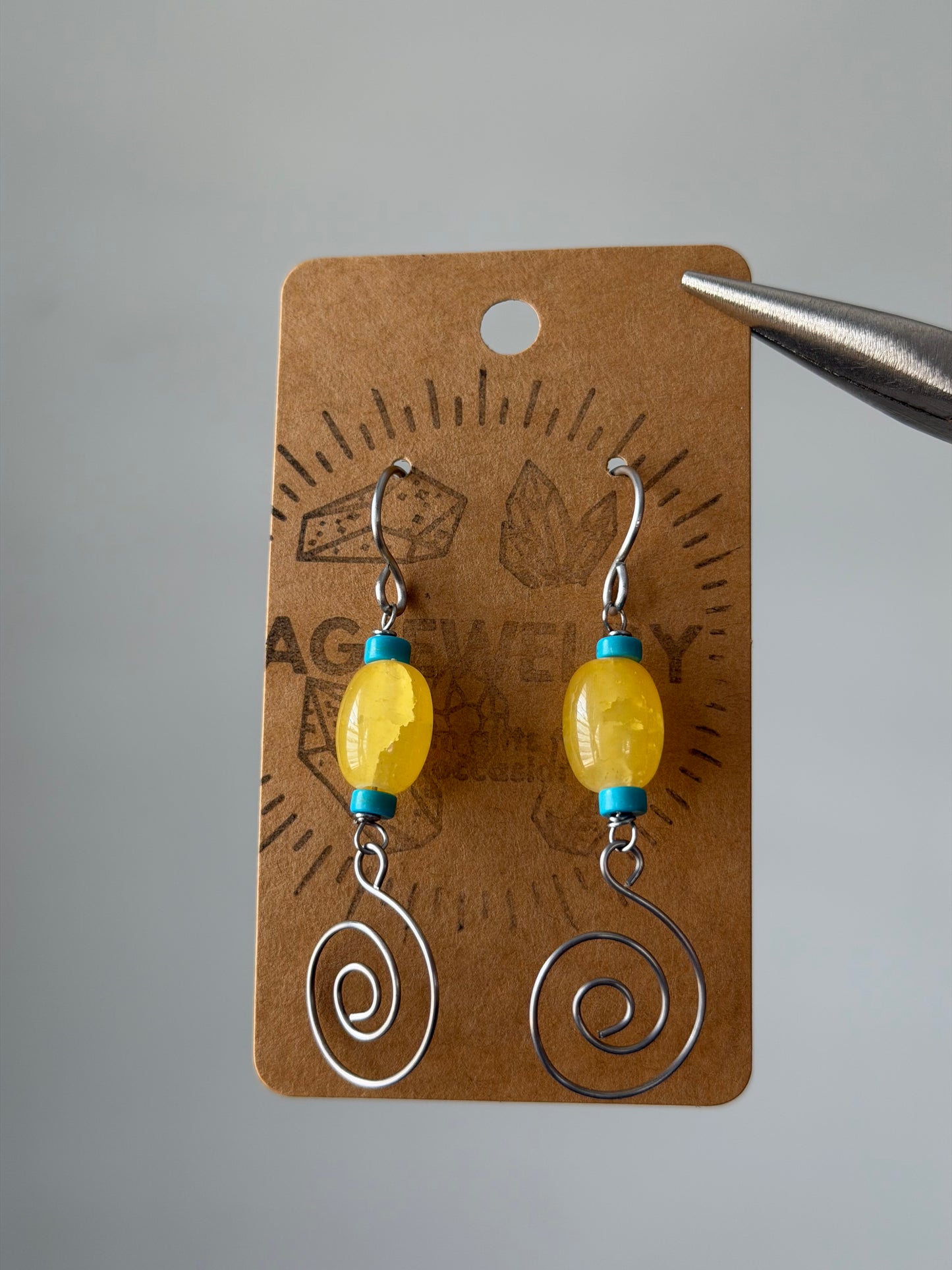 Turquoise swirl earrings