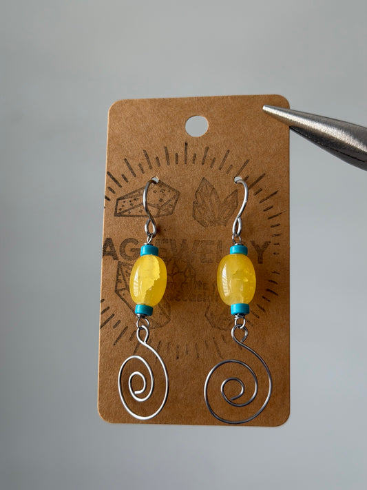 Turquoise swirl earrings