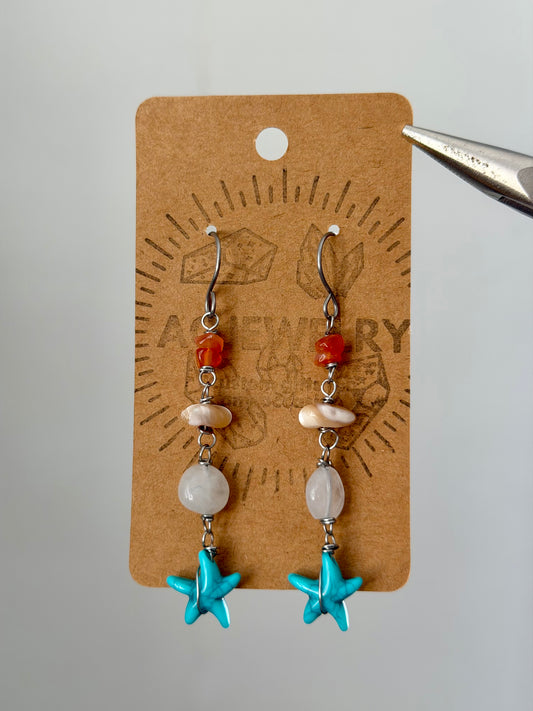 Starfish drop earrings