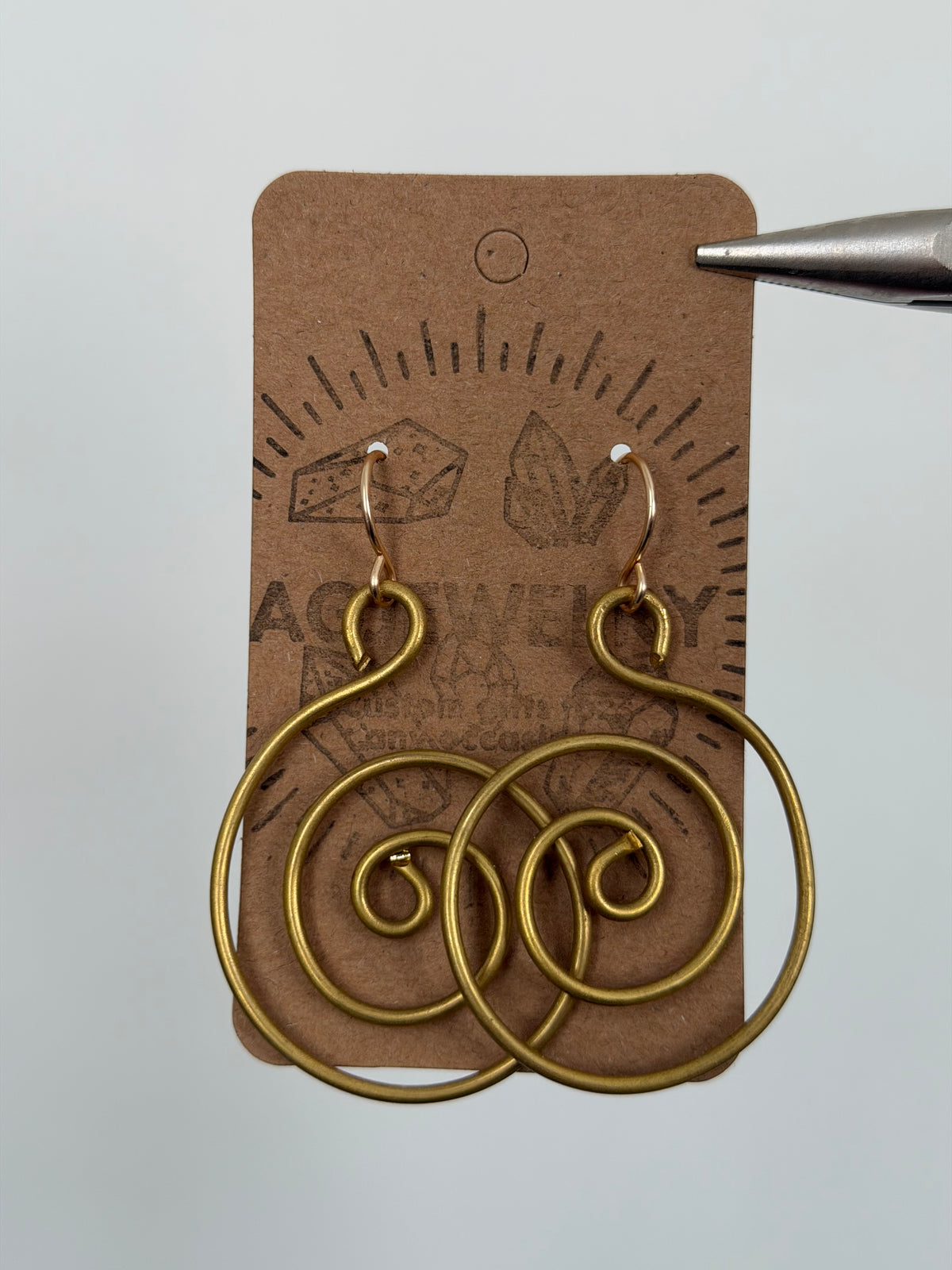 Brass spiral wire earrings