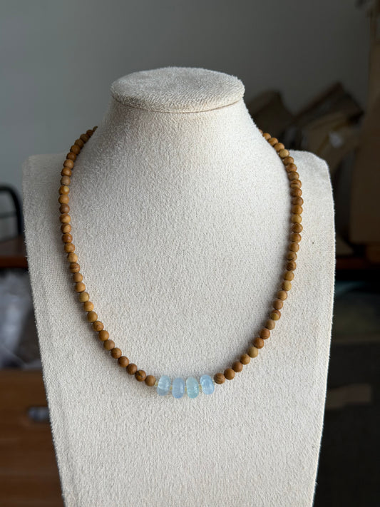 Aquamarine beaded necklace