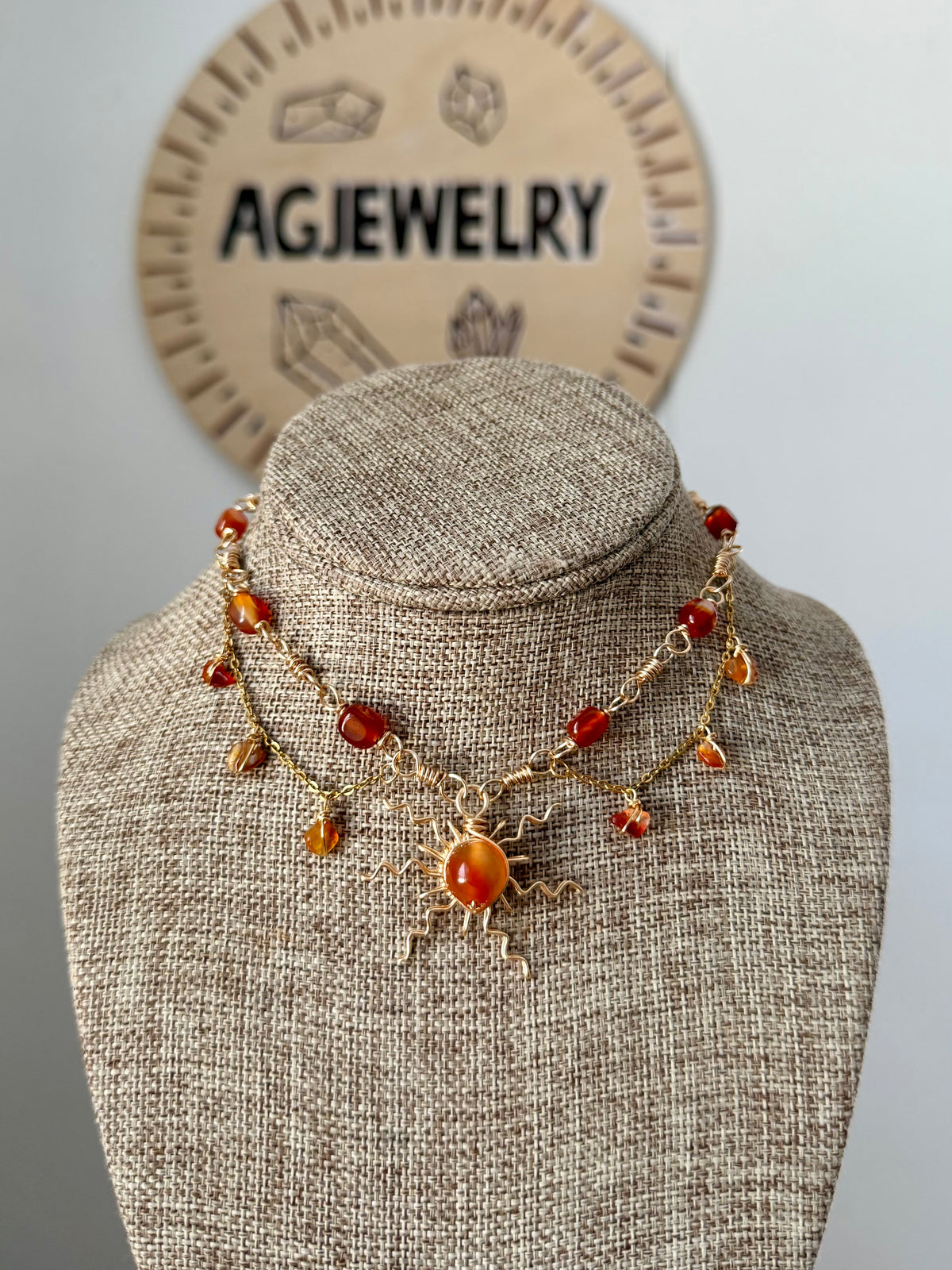 Sun carnelian fairy choker