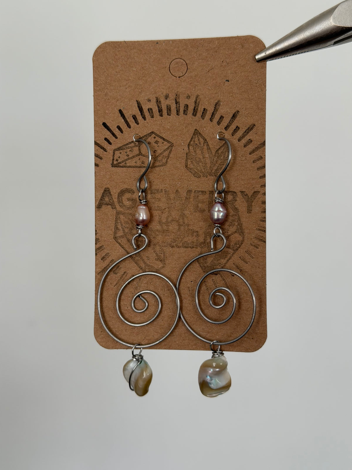 Pearl spiral earrings
