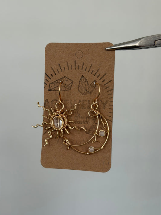 Sun moon earrings