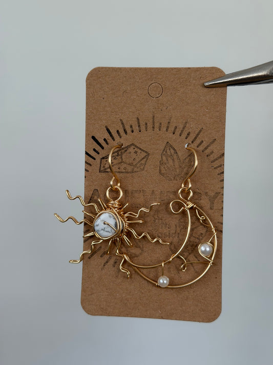 Sun moon earrings