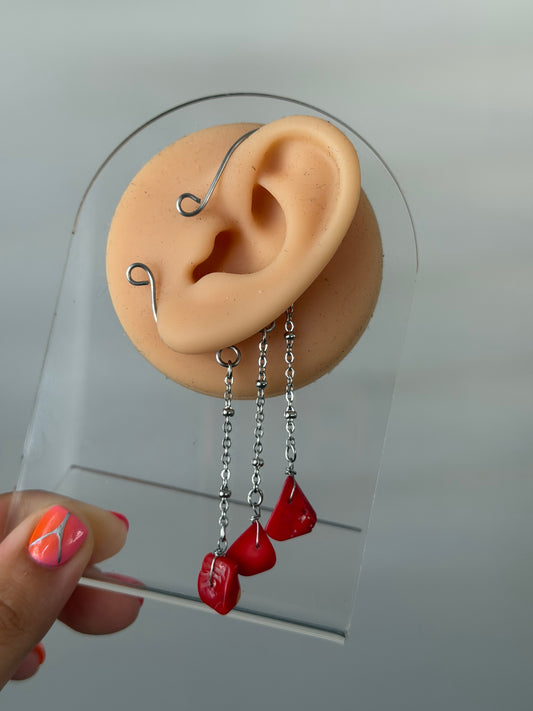 Coral Med size ear cuff ✨