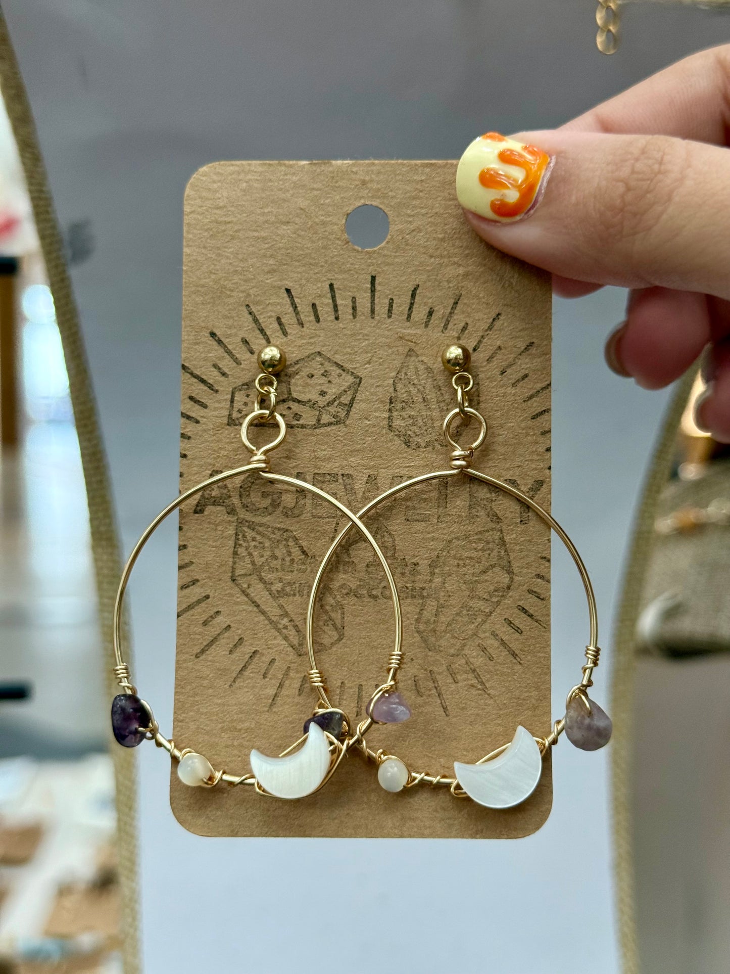Moon hoop earrings ✨