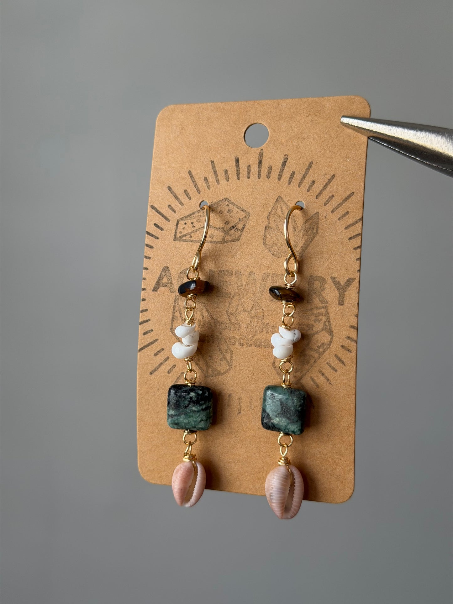 Cowrie drop earrings