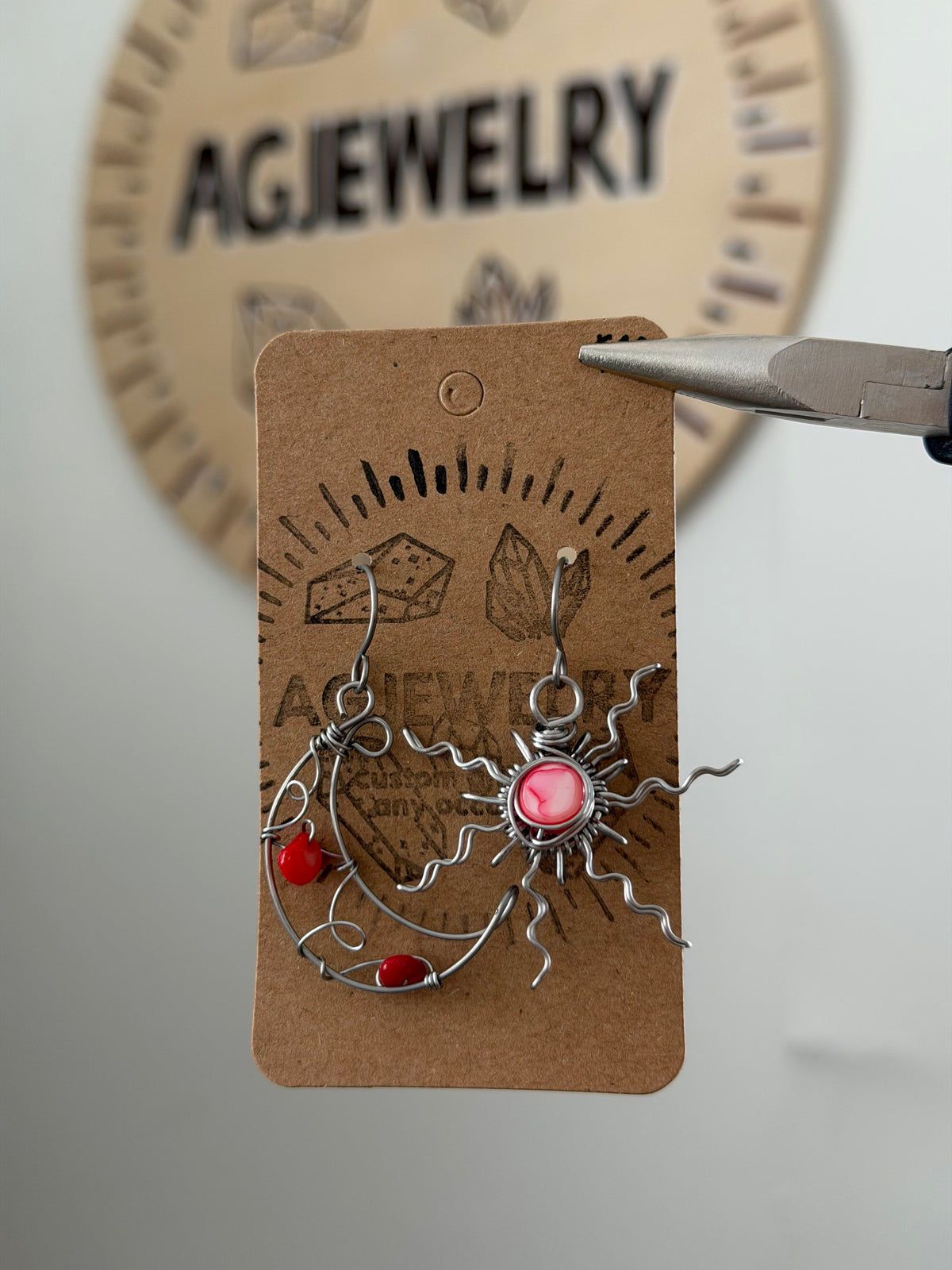 Sun moon earrings