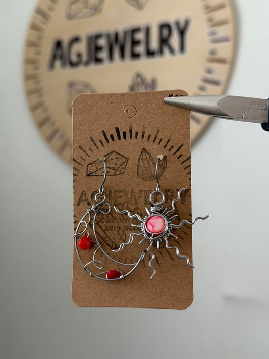 Sun moon earrings