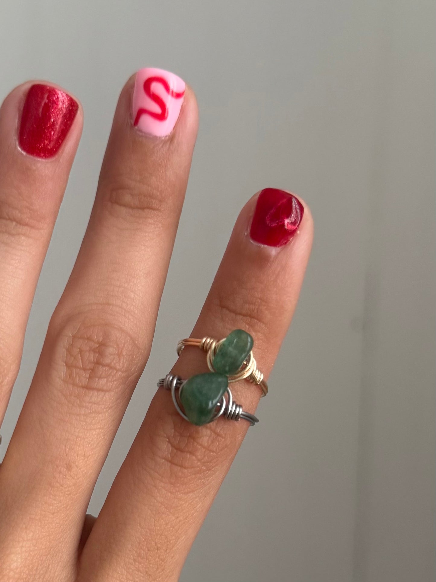 Simple crystal wire ring