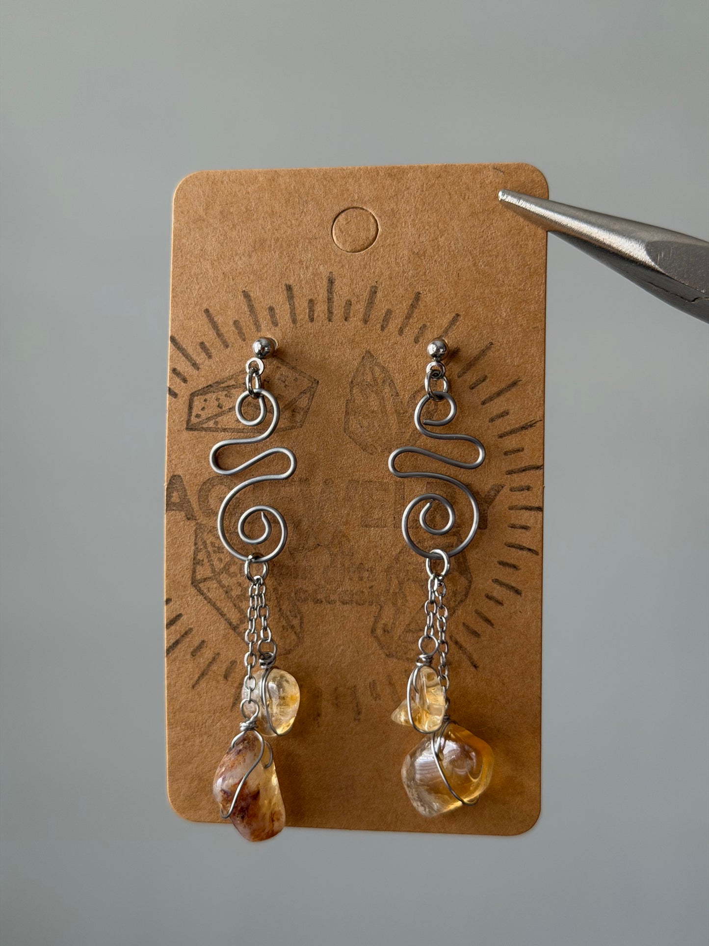 Citrine swirl earrings