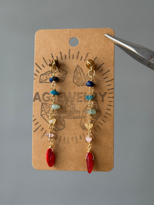 Rainbow drop earrings