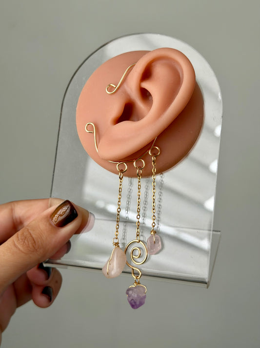 Amethyst Med Ear cuff